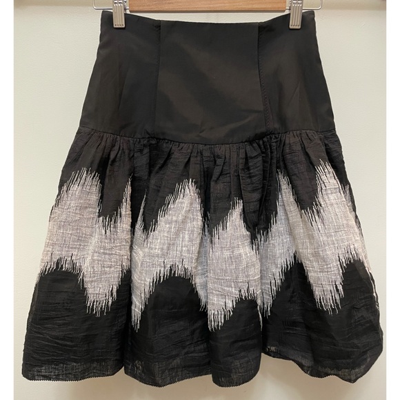 L.A.M.B. Dresses & Skirts - L.A.M.B. High Waist Skirt, Fit and Flare, Black With White Sewn Detail